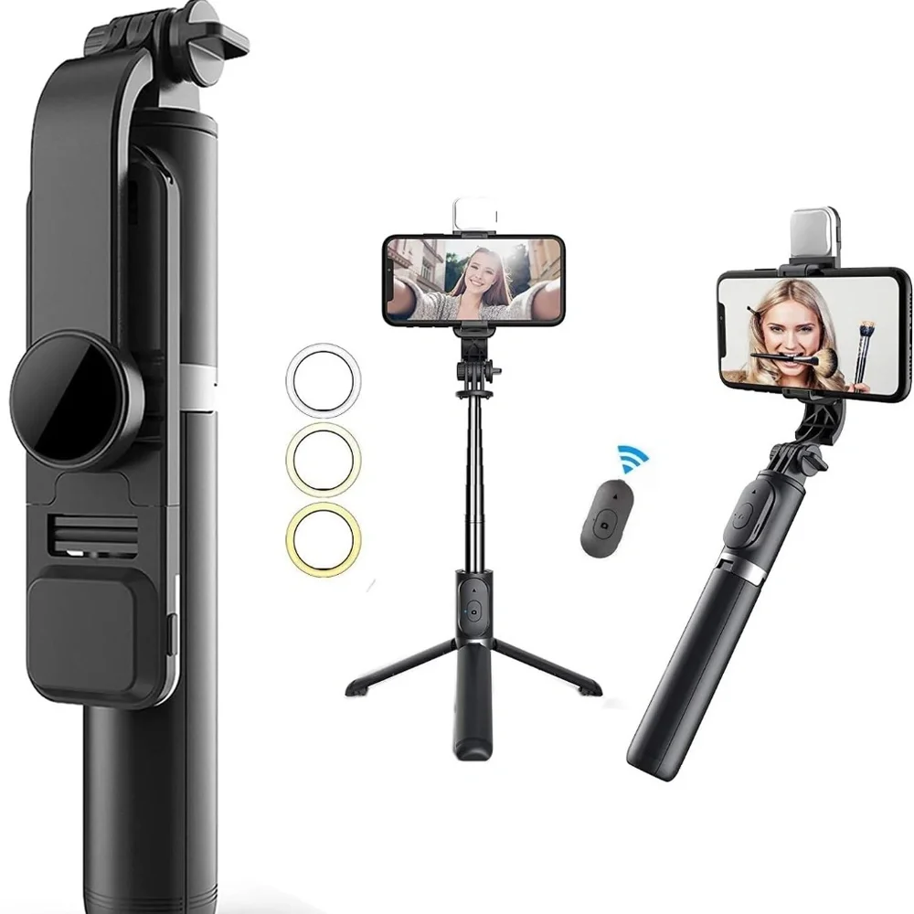 Selfie Stick / Phone Tripod MQOUNY Portable Selfie Fill Light Portable All-in-1
